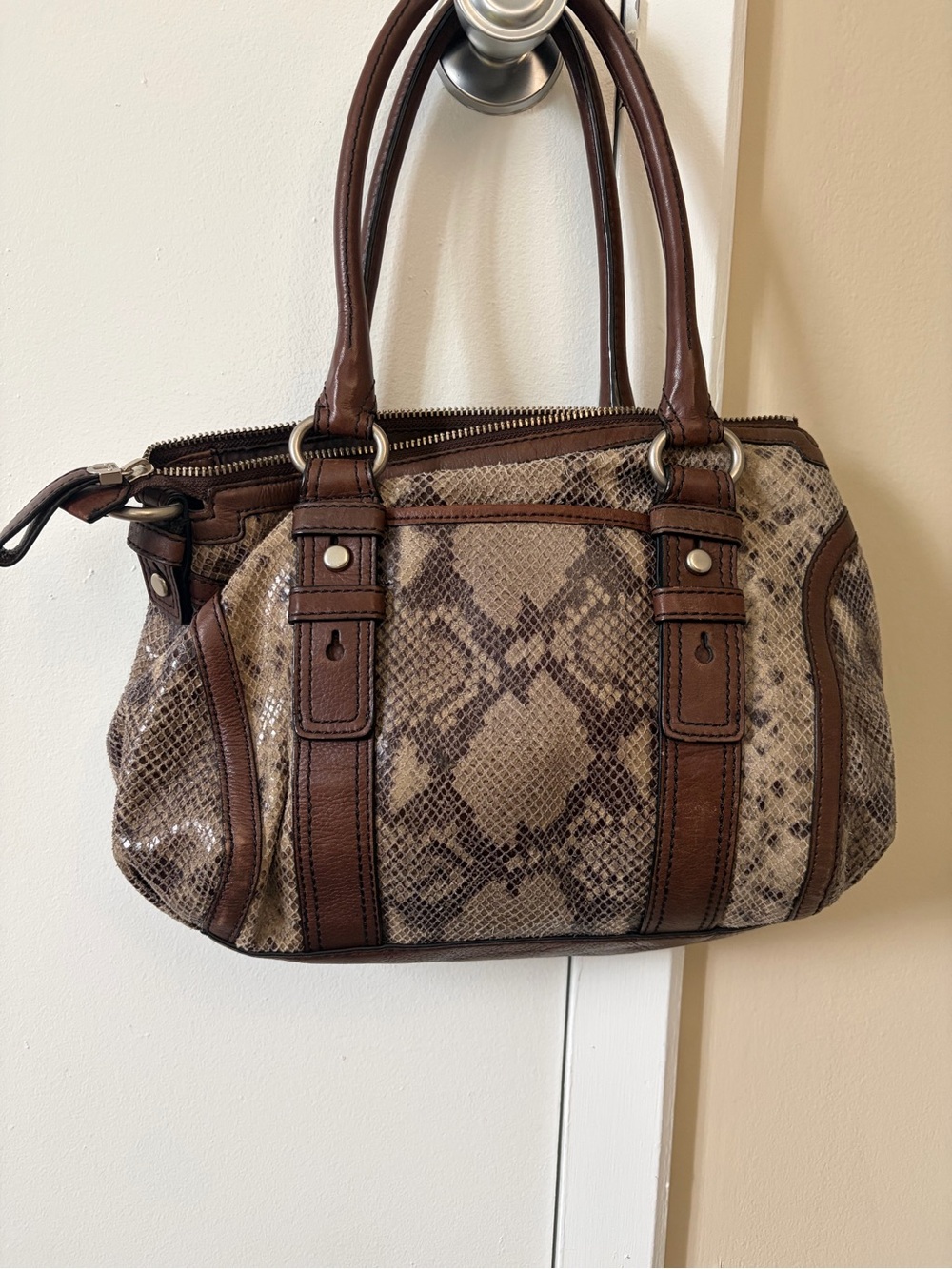 Fossil Snake Print Maddox Satchel - Picture 2 of 10